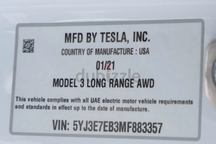 Tesla Model 3, год 2021, цвет White-Electric, пробег 40,000 km, фото 875